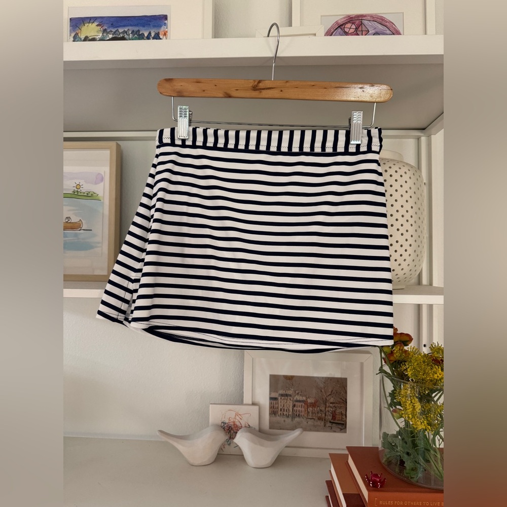 NWOT J.Crew Swim Skirt in Navy Stripe, S